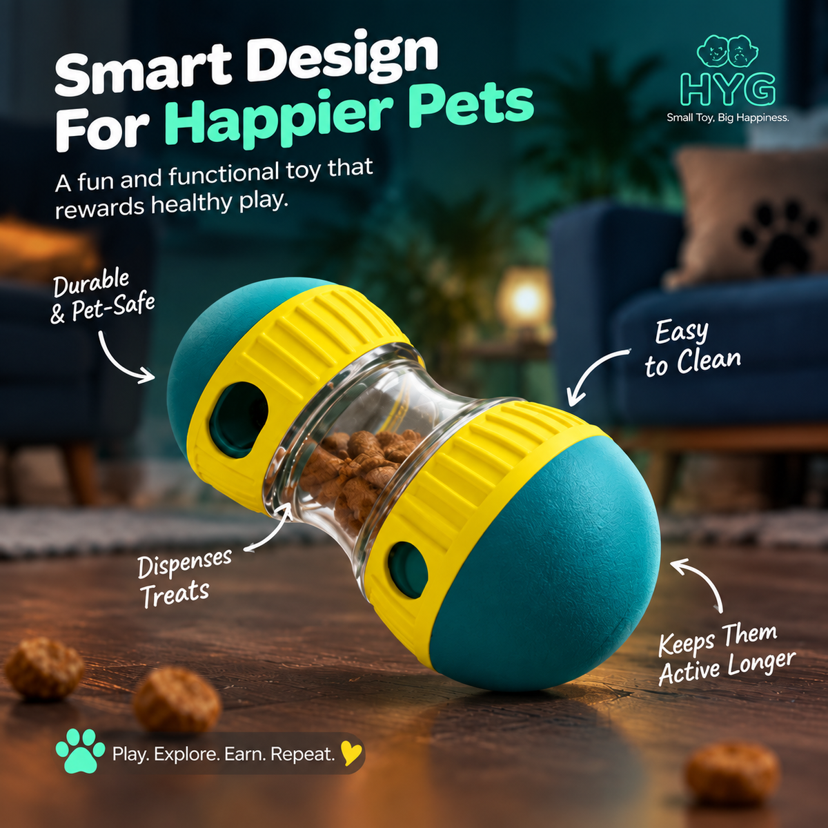 PawPuzzle™ — Interactive Treat & Slow Feeder Toy for Dogs