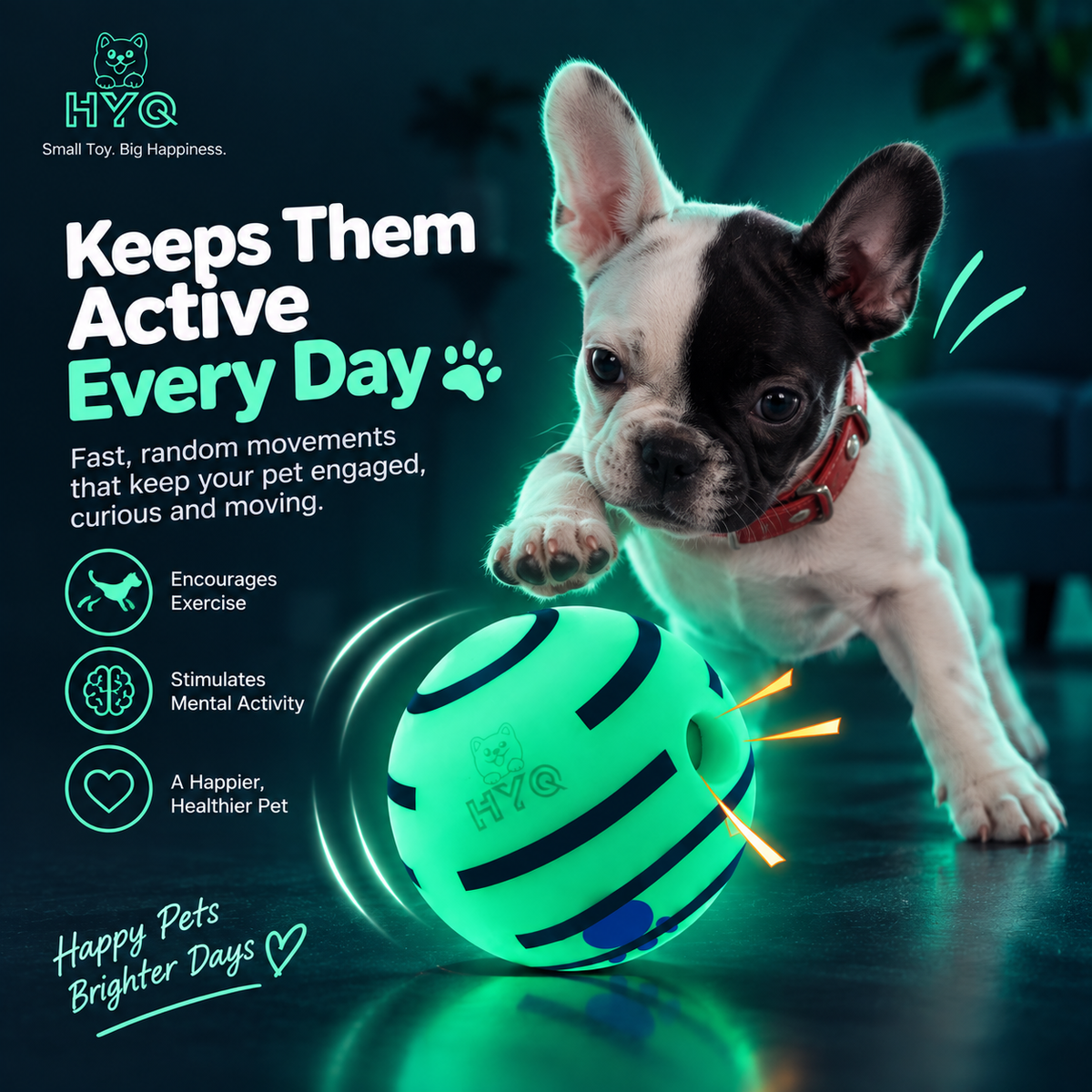 GlowPup™ — Interactive Light-Up Squeaky Ball for Dogs
