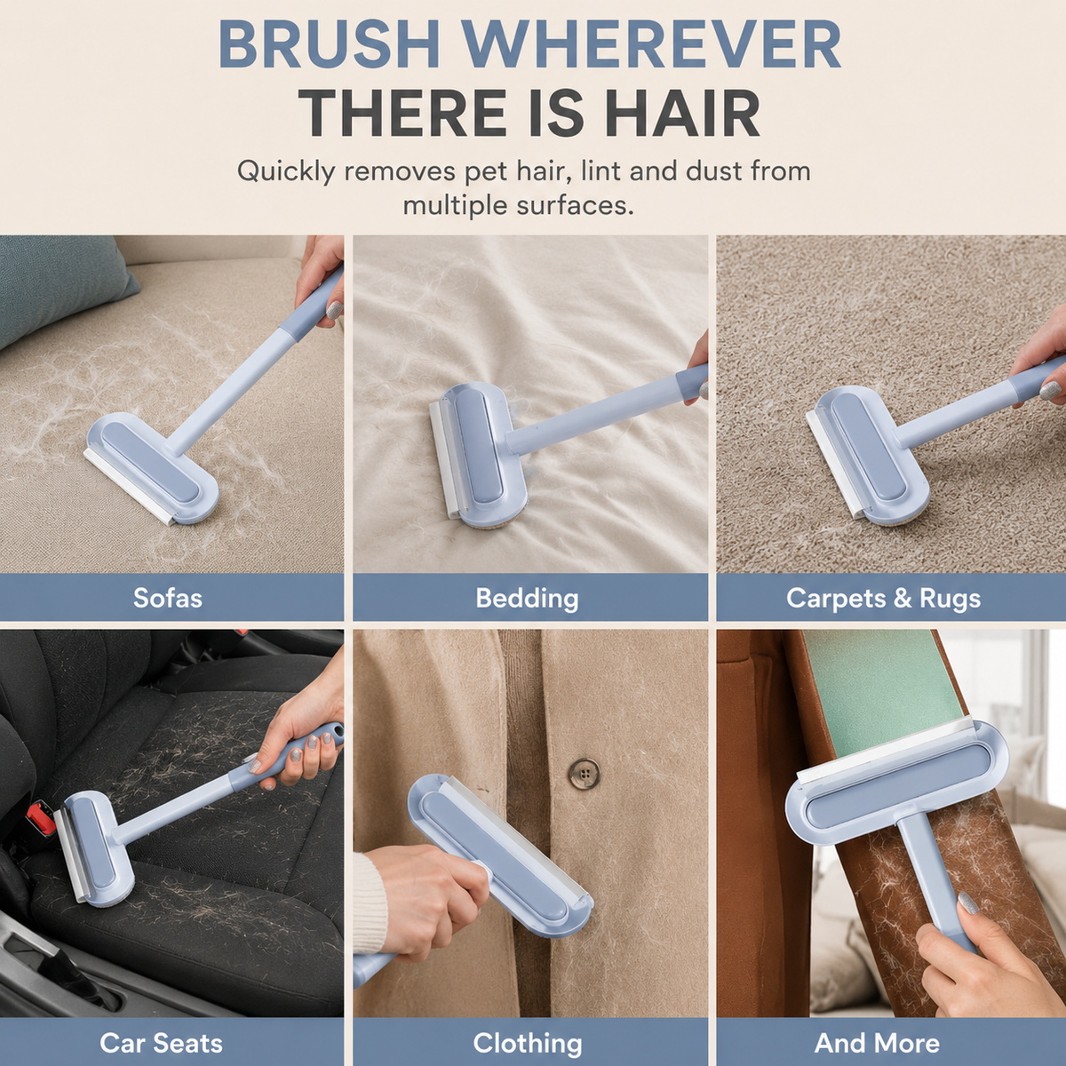 FurSweep™ 4-in-1 Pet Hair Remover